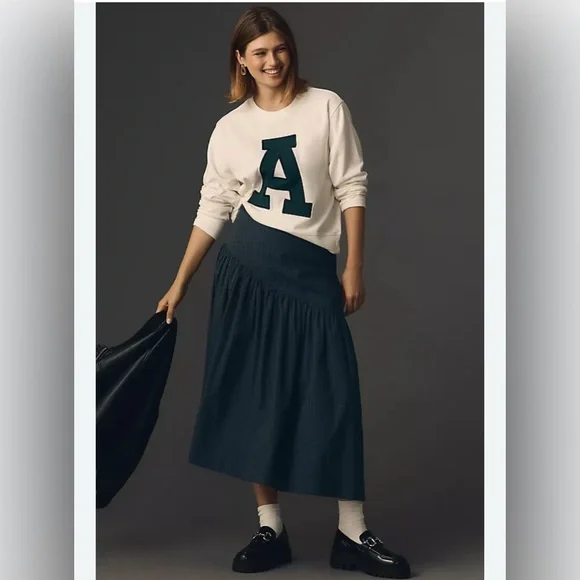 Anthropologie Maeve Crew Letter Sweatshirt - Picture 3 of 11